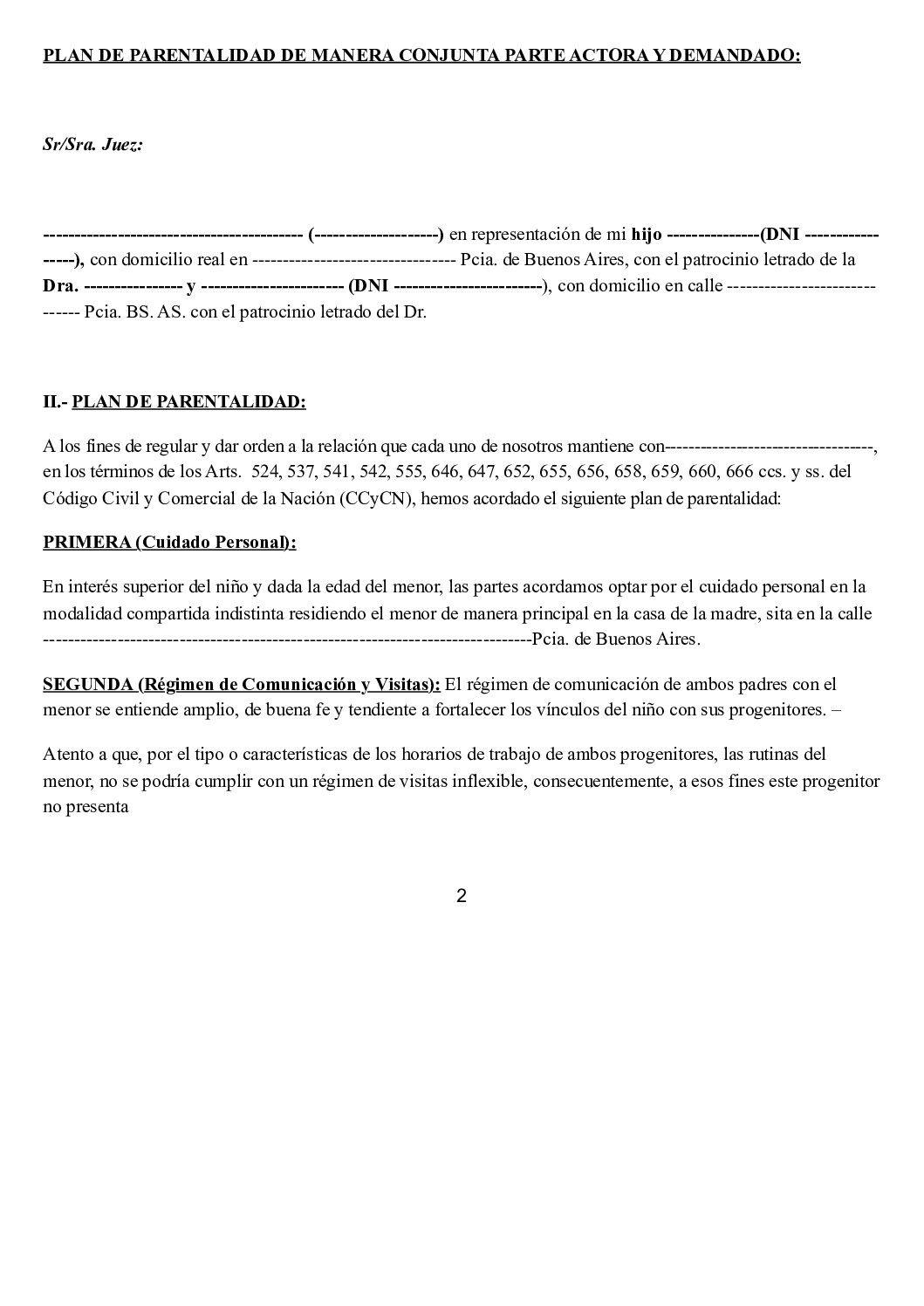 MODELO PLAN DE PARENTALIDAD