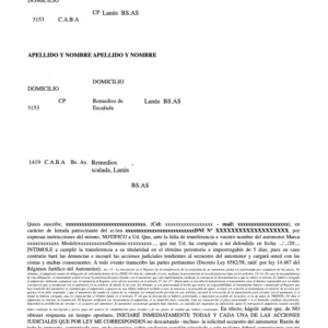 Intimación para la transferencia de un vehículo vendido