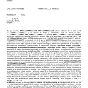INTIMAR AL PAGO A OBRA SOCIAL POR DISCAPACIDAD