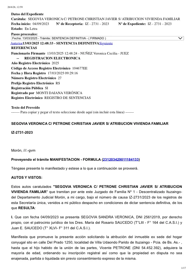 La Justicia autorizó a la madre a permanecer en el hogar conyugal junto a su hijo hasta la mayoría de edad, priorizando el interés superior del niño tras el cese de la convivencia.